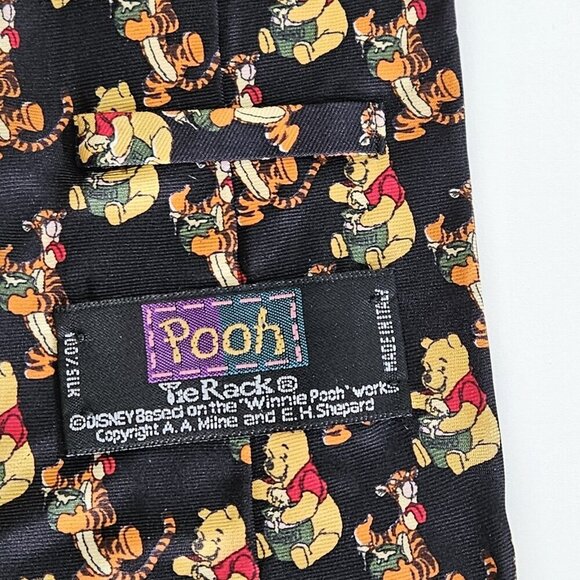 Disney Themed Silk Tie Lot of 2 Pooh Mickey Donald AOP W3.5 L57.5 - 58.5 Boho - Picture 7 of 16